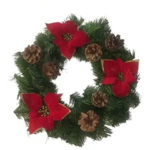 DMORA Décoration de Noël Deckroa, Ornement de Noël, Ornement de fête, Décoration festive, Made in Italy, 35x35 h3 cm, Vert et Rouge