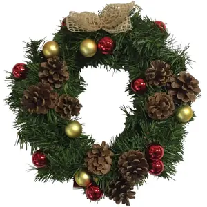 DMORA Décoration de Noël Dzalatori, Ornement de Noël, Ornement de fête, Décoration festive, Made in Italy, 35x35 h3 cm, Vert et Rouge