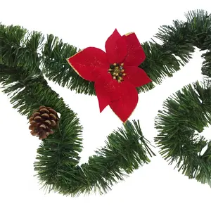 DMORA Décoration de Noël Dpendrit, Ornement de Noël, Ornement de fête, Décoration festive, Made in Italy, 800x8 h8 cm, Vert et Rouge