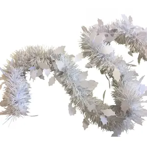 DMORA Décoration de Noël Dlowr, Ornement de Noël, Ornement de fête, Décoration festive, Made in Italy, 1000x8 h8 cm, Blanc pas cher
