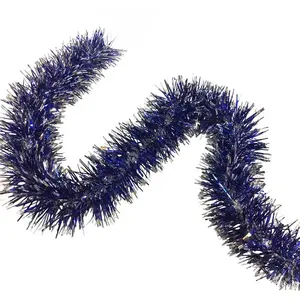 DMORA Décoration de Noël Dmccarth, Ornement de Noël, Ornement de fête, Décoration festive, Made in Italy, 1000x7 h7 cm, Bleu et Argent pas cher
