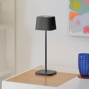 Lampe de table LED rechargeable et dimmable Zafferano Ofelia Pro Gris foncé - 2200-2700-3000K - Autonomie maximale 9h pas cher