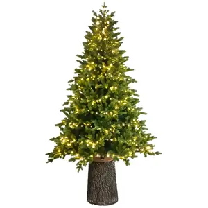 Sapin de Noël artificiel avec tronc et LED, 240 cm de haut
