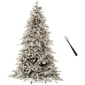 Sapin de Noël enneigé avec baguette, 210 cm de haut