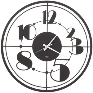 ARTI E MESTIERI horloge murale TEO (Noir - Métal verni) pas cher