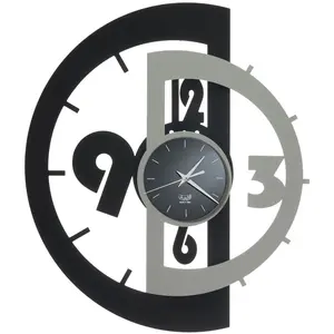 ARTI E MESTIERI horloge murale VICTOR (Nero e Alluminio - Métal verni)
