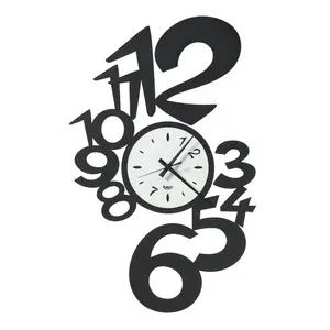ARTI E MESTIERI horloge murale LUPIN GRANDE (Nero e bianco marmo - Mét... pas cher