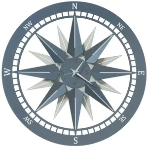ARTI E MESTIERI horloge murale BUSSOLA PICCOLO (Bianco marmo e azzurro... pas cher
