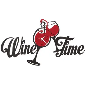 ARTI E MESTIERI horloge murale WINE TIME (Noir et rouge - Métal verni)