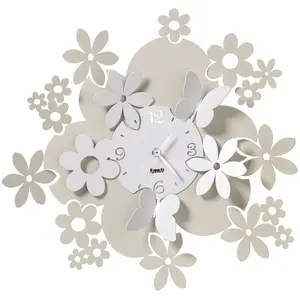 ARTI E MESTIERI horloge murale DAISY (Avorio e bianco marmo - Métal verni) pas cher