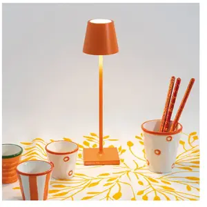 Comparateur de prix : Zafferano Lampe de table led Poldina Pro Micro Orange, rechargeable et dimmable