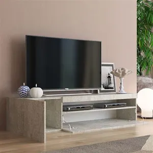 Habitat et Jardin Meuble TV indépendant de style moderne - Web Furniture - Meuble TV moderne avec porte et tiroir 150cm Daiquiri Concrete M pas cher