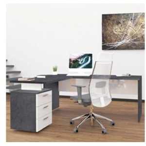AHD AMAZING HOME DESIGN Bureau d'angle moderne 180x160 avec commode 3 tiroirs New Selina Report