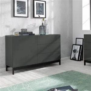 AHD Amazing Home Design Buffet bas - Metis Up Three Report - Gris - Porte(s) et tiroir(s) - Brillant pas cher