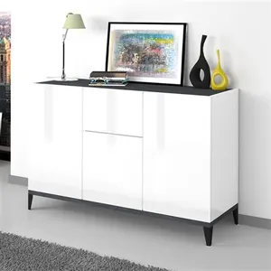 AHD Amazing Home Design Buffet 3 portes tiroir 120x40cm salon entrée cuisine Rachel pas cher