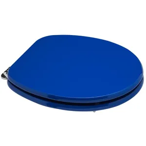 Comparateur de prix : KIAMAMI VALENTINA Siège de toilette bleu électrique en mdf à compatibilité universelle