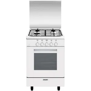 Comparateur de prix : Cuisinière Tout Gaz - GLEM - GA551GWH - 4 plaques - Four à gaz 60L - Classe B