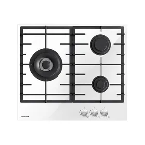 Airlux Airlux ATV63TWH Table de cuisson au gaz Blanc verre - 3 foyers pas cher