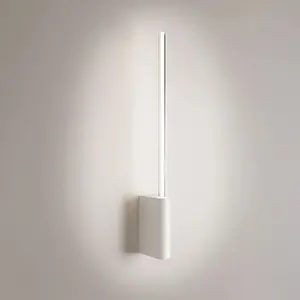zafferano Brilliant Applique LED 1 Lumière 5W Cylindrique en Aluminium Verni Blanc CCT Sélectionnable 2200K-3000K Design Minimaliste 50.7 cm pas cher