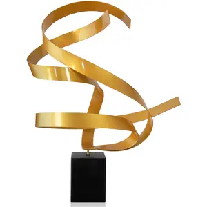 ADM Arte dal Mondo - Sculpture en métal Composition de bandes noir/doré - 69x52x22 cm T.UVendu paramazon