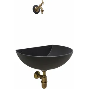 Fontaine murale modèle Venezia, couleur fonte avec robinet et siphon b... pas cher