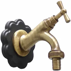 Robinet en laiton mod.303 avec marguerite en fonte pour fontaine mural...Vendu paramazon
