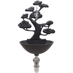 Fontaine murale en fonte couleur Azalée avec robinet et siphon chromé home garden pas cher