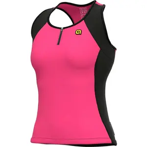 Ale Maillot Alé Color Block sans manches rose brillant noir femme - XXS pas cher