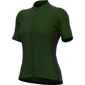 Ale Maillot Alé Color Block manche courte vert olive foncé noir femme - M pas cher