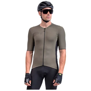 Ale Maillot Alé Color Block manche courte vert olive foncé noir - XL pas cher