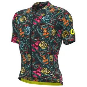 Comparateur de prix : Ale Maillot Alé PRR Tattoo manche courte gris foncé vert rose - S