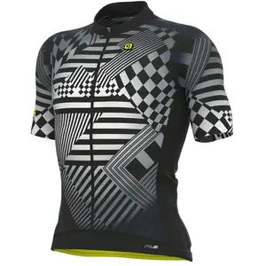 Alé Maillot manches courtes ale checker gris pas cher