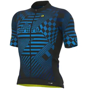 Alé Maillot manches courtes ale checker bleu pas cher