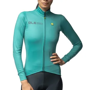 Ale Maillot Alé Solid Fondo 2.0 manche longue vert turquoise noir femme - M pas cher