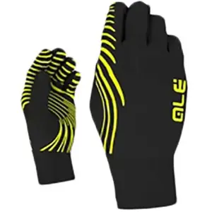 Gants longs Alé Spirale noir jaune fluo - L pas cher