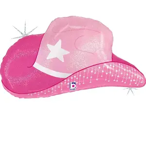 Comparateur de prix : RueDeLaFete Ballon - Chapeau de cow-girl rose