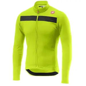 Castelli Puro 3 Jersey FZ T-Shirt Homme, Jaune (Yellow Fluo/Black Reflex), Small pas cher