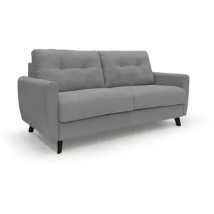 Divani.store Callisto Canapé lit convertible en tissu doux imperméable T02 188 cm (mat. 140x197) gris