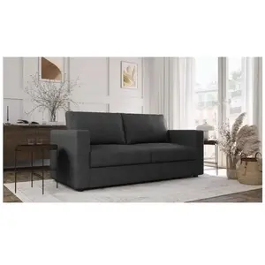 Comparateur de prix : Canapé 3 places - Delta - Tissu Anthracite - Convertible semi-express ...