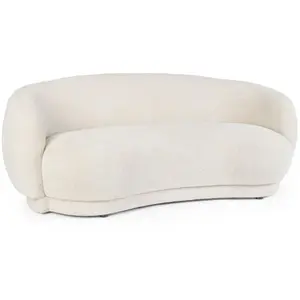 Konte.Design Canapé en tissu bouclé naturel pas cher