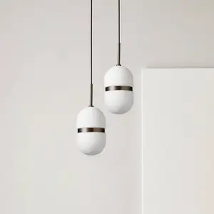 Comparateur de prix : miloox by Sforzin Suspension Domu, Ø 15 cm, bronze/blanc, verre, GX53