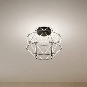 URBAN by Sforzin Plafonnier LED Euclide, noir, métal, largeur 35 cmVendu parluminaire