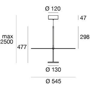 Linea Light Suspension LED Stilo_P, noir, Ø 55 cm, IP40Vendu parluminaire