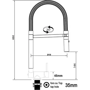 Mitigeur évier cuisine VIZIO - Chrome noir mat / Noir - Bec rabattable... pas cher