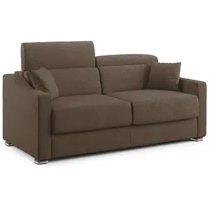 Divani.store Amber Canapé lit convertible T05 - Brun pas cher