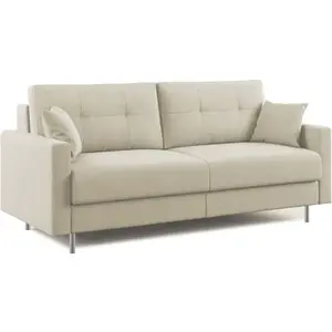 Divani.store Megan Canapé convertible en microfibre - Crème pas cher