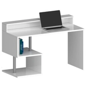 Bureaux modernes 140x60x92.5cm Esse 2 Plus - Blanc brillant pas cher