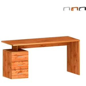 WEB FURNITURE Bureau moderne 3 tiroirs 160x60x75cm new selina basic - chêne pas cher