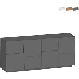 Buffet 4 portes L200cm ROME anthracite mat Taille unique pas cher