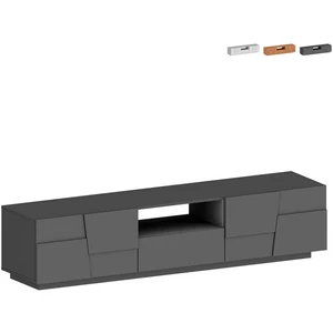 Web Furniture - Support moderne pour télévision mobile avec 4 portes et un tiroir 220x45x46cm Chiron Couleur: Anthracite pas cher